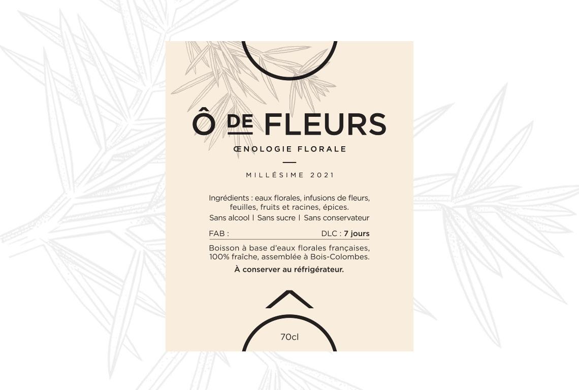 étiquette boisson Ô de Fleurs